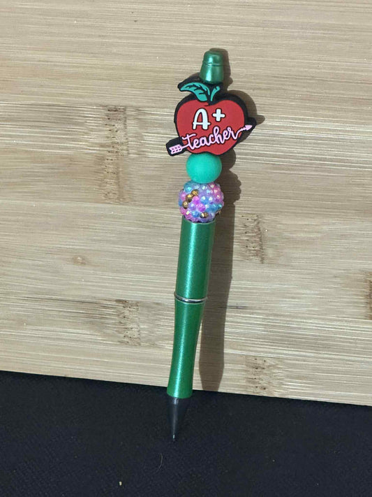 Beaded pen A+ teacher - Green