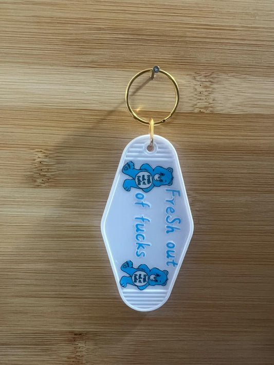 Hotel Keychain Fresh out of F*cks Blue Bear
