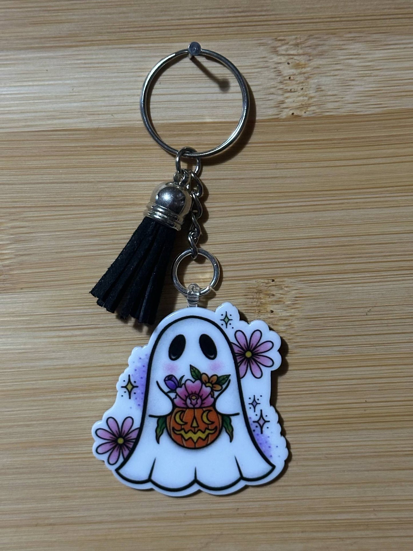 Ghost and pumpkin  - Keychain