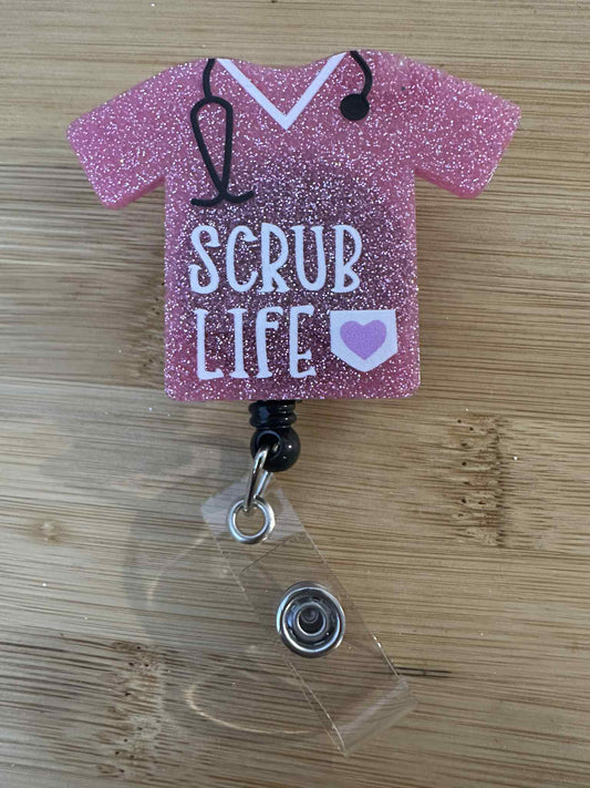 Acrylic Badge Reel - Scrub Life