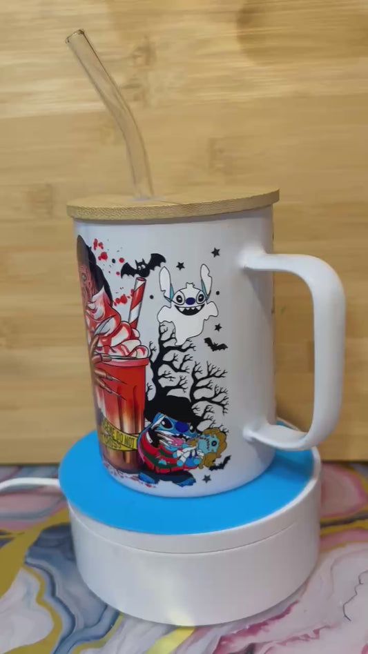 Coffee Cup With Lid and Straw - NBC in white