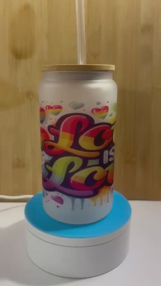 Pride Love is Love Glass cup